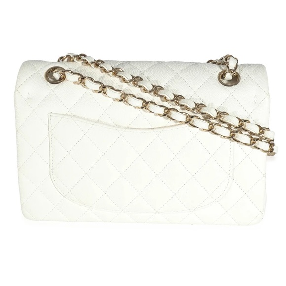 Chanel White Quilted Caviar Small Classic Double Flap Bag - Picture 5 of 8